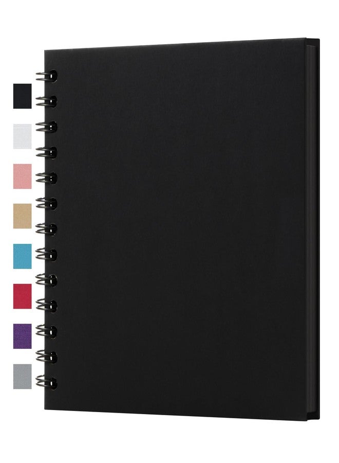 potricher 7 x 7 Inch DIY Scrapbook Album 40 Pages Hardcover Kraft Paper Scrap Book Photo Albums Memory Book for Wedding and Anniversary Family (Black, 7 Inch) - Image 1